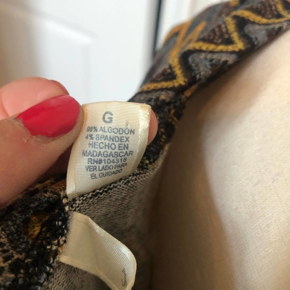 Derek Heart Dress Womens Form Fitting Aztec 3/4 Sleeve V Neck Mini Large - Picture 8 of 8